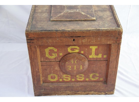 Antique Wooden Cube Box GGL OSSG No. 211