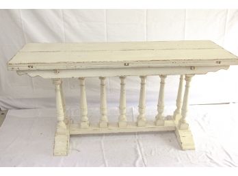 Distressed Cream Painted Console Table