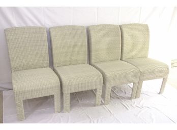 Lot Of Seven Cream Color Frontgate Outdoor Wicker Chairs