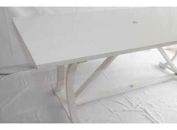 White Metal Outdoor Dining Table