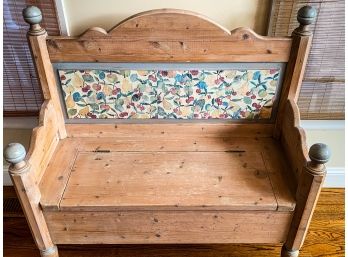 Painted Pine Bench With Storage Seat