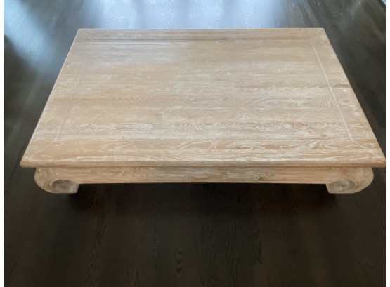 Large Safavieh Pickled Wood Coffee Table With Chow Legs