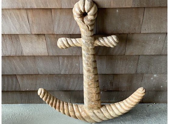 Carved Wood Anchor - Can Be Hung
