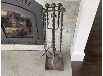 Set Of Wrought Iron Fireplace Tools