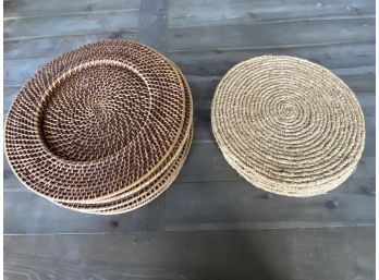 Lot Of Rattan Chargers And Placemats
