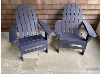 Pair Of Dark Purple (Navyish) Wood Adirondack Chairs