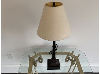 Wrought Iron Lamp With Embroidered Shade