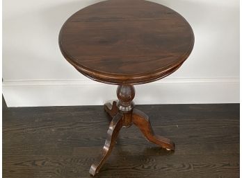 Round Dark Wood 3 Legged Side Table