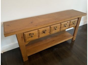 Wood Console Table With 2 Doors 1 Drawer With Black Metal Hardware