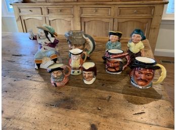 Collection Of 5 Vintage Toby Mugs