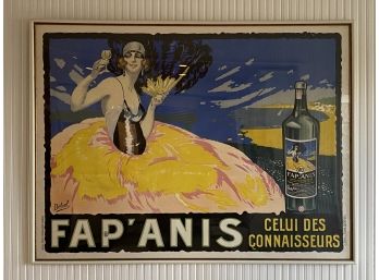 Vintage Framed French Print FAP' ANIS Advertisement Celuides Connaisseurs