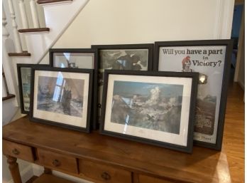 Collection Of 6 Framed Vintage Army Prints