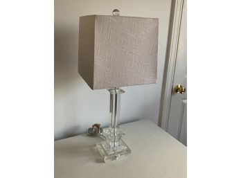 Single Crystal Stick Table Lamp With Square Shade