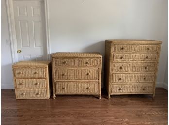 Collection Of Three Wicker Dressers