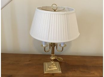 3 Arm Brass Table Lamp With Cream Shade