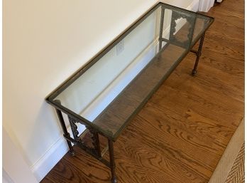 Rectangular Wrought Iron Glass Top Table