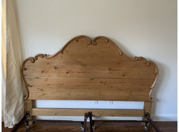 Antique Carved Pine King Size Headboard