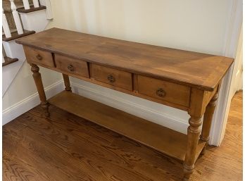 Antique 4 Drawer Wood Console Table