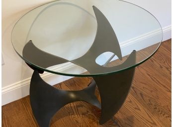 Modern Metal And Glass Side Table