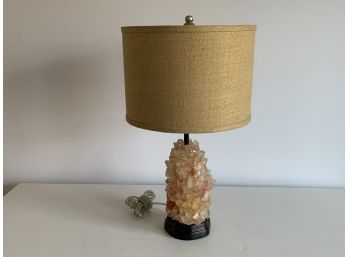 Rock Lamp With Tan Shade