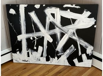 Black And White Modern Art - Oil On Canvas