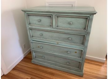 Turquoise Painted 5 Drawer Dresser