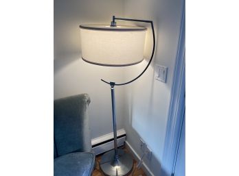 Modern Chrome Standing Lamp With White Shade