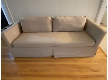 Ballard Designs Bradley Bench Seat Sofa -  Sand Color Linen