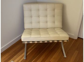 Design Within Reach Barcelona Chair - Cream Leather With Chrome Frame