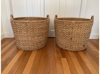 Pair Of Raffia Baskets - Serena And Lily