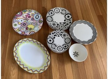 Collection Of Black And White Missoni Dish Ware