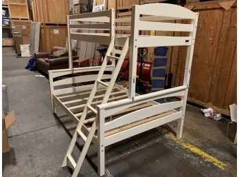 Ashley Furniture Twin Over Full Bunk Bed - Painted White Wood