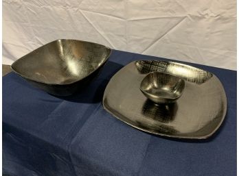 Set Of Simplydesignz Serving Bowl - Chip And Dip And Large Bowl