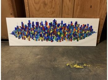 Large Piece Of Modern Art - Multicolor On White Background - Unsigned