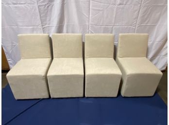 Set Of 4 Restoration Hardware Sand Linen Slipcover Chairs