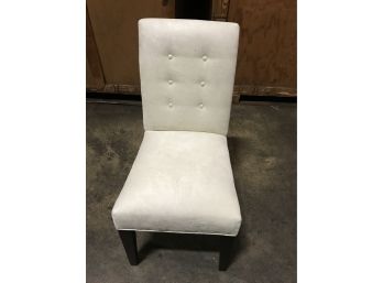 Single Mitchell Gold Bob Williams Button Tuft Ultra Suede Chair - Pearl Color