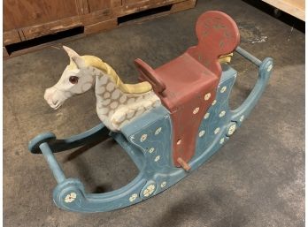 Vintage Wood Hand Painted Rocking Horse - Alicia 12-22-85