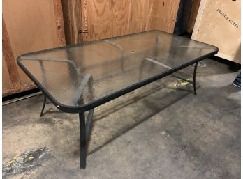 Metal And Glass Top Patio Table