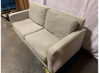 Grey Tweed Square Arm 2 Cushion Couch