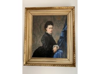 Framed Oil On Canvas - Portrait Of A Woman - Signed B. A. Fagioni