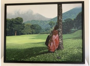 Signed Renato Meziat - Golf Scene - Oil On Canvas