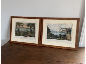 Framed Prints Of The Narrows And View From Putnam, NY - Burled Wood Frames