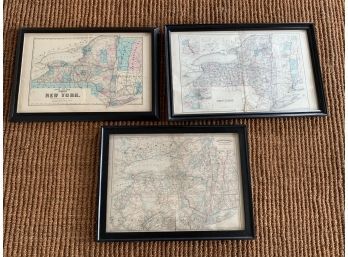 Collection Of 3 Antique Maps Of New York