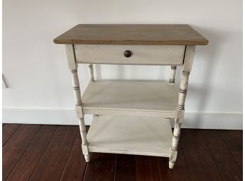 Painted Pine Side Table With 1 Drawer