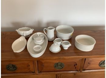 Lot: 12 Various White Porcelain Pieces - Apilco, Pillivuyt, Copco And Unmarked
