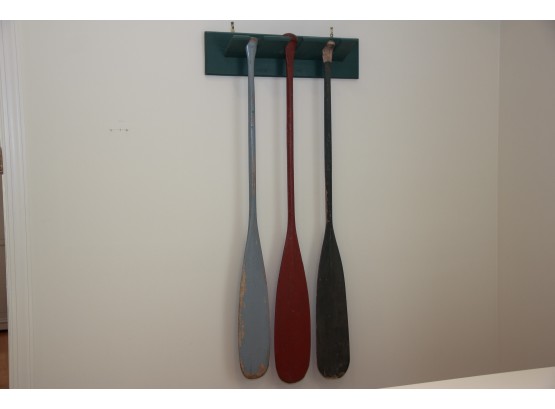 3 Paddle Wall Hanging - Red, Blue And Green