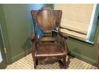 Antique Carved Wood Rocking Chair