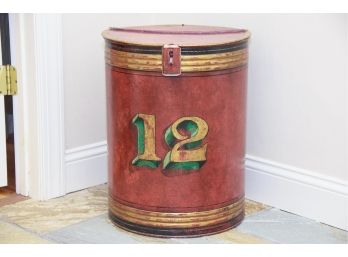 Vintage Red And Gold Painted Metal 12 Can