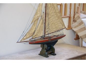 Beautiful Wooden Model Sailboat