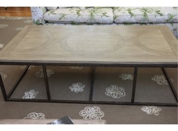 Antique Wood And Iron Coffee Table - Restoration Hardware Style